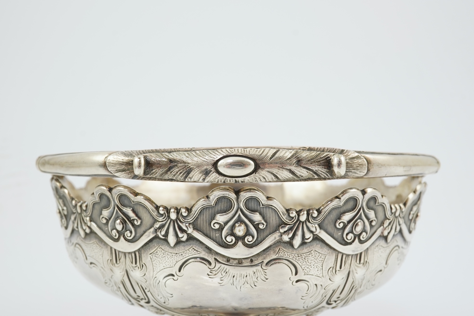 A Victorian silver circular basket, by Daniel & Charles Houle